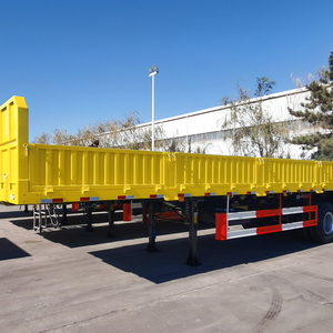 Semirremolque de Plataforma Plana con Paredes Laterales de Acero de 40 pies y 3 Ejes, Directo de Fábrica, para Transporte Eficiente de Equipos Pesados y Carga - Product Image 3
