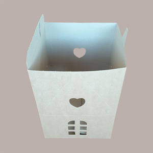 5 cajas de regalo de Navidad de cartón marrón 1kg Low Panettone House 245x245H150mm con cordones - Product Image 2