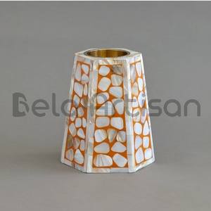 Bela Artisan's Octagon Design MOP Brûleur d'encens Incrustation d'os Encensoir d'huile essentielle Thurible Encens indien 3x3x4 pouces Ramadan - Product Image 3