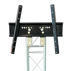 Support de sol en acier A20 1,5 mètre Noir/Argent 2 mm d'épaisseur 70x70 cm pour téléviseurs de 32 à 50 pouces - Product Image 2