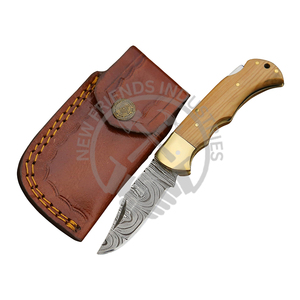 6.5ปรับแต่งได้ "เหล็กดามัสกัสใบมีดเลื่อนระดับอุตสาหกรรมรับประกัน3ปีด้ามไม้ทองเหลืองล่าสัตว์ตั้งแคมป์กลางแจ้ง - Product Image 6