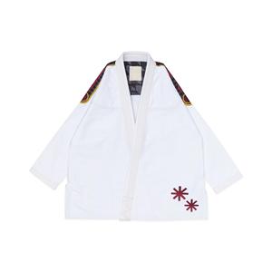 White BJJ Gi Uniform 100% Cotton Stretch Jiu Jitsu Fighter <b>Jacket</b> Custom Fight Wear - Product Image 3
