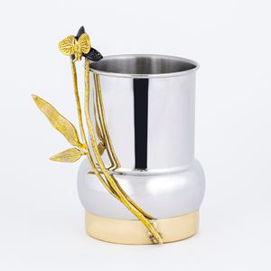 Tazones de frutas y ensaladas esmaltadas de latón floral de diseño moderno, tazones de nueces y artículos decorativos, fábrica de artesanías de metal en la India - Product Image 1