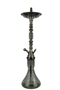 Auténtico Set de Hookah Khalil Mamoon Egipcio Hecho a Mano en Níquel Negro - Shisha de Gran Tamaño de 86 cm, Resistente - Product Image 6