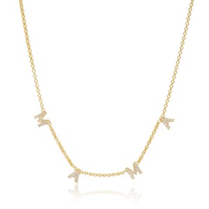 Collar con Cadena Rolo Diseño Mama Letter, Joyería de Plata de Ley 925 Hecha a Mano en Turquía, Venta al Por Mayor - Product Image 1
