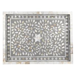 <b>MOP</b> Inlay Tray with <b>Handle</b> | Serving Tray for Home & Dining Table | Multipurpose Tray Design by Aaliyan Impex - Product Image 1