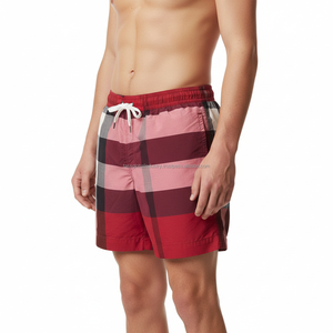 Shorts décontractés pour hommes 2026, rouge bordeaux élégant, haute qualité, couleur unie, écologiques, légers, avec cordon de serrage, 100 % polyester, séchage rapide - Product Image 4