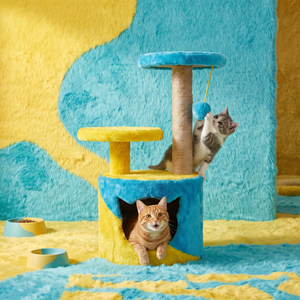 Amistar Azure Rainbow – Griffoir pour chat de qualité supérieure, toutes tailles, poteau en sisal coloré, aire de jeux amusante et durable pour chat - Product Image 1