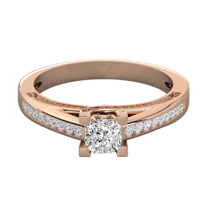 Bague solitaire en or 9 carats pour femmes, diamant cultivé en laboratoire, élégante et luxueuse - Product Image 2