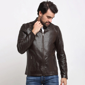 2024 Customized Men's Winter Leather Puffer Jacket OEM Wholesale <b>Stand</b> Collar Windproof Breathable Cheap Price From Pakistan - Product Image 2