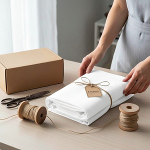 Heavy Duty Woven Duck Fabric <b>Tablecloth</b> 140x180cm. Waterproof Eco-Friendly Luxury Branded. for Restaurants Hotels & Home Dining - Product Image 4