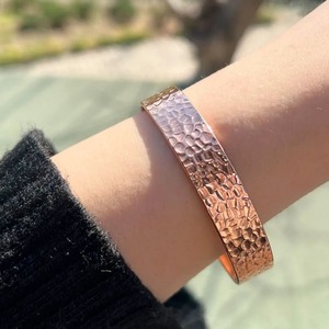 Heavy duty copper bracelet for men women arthritis joint pain relief with strong <b>magnets</b> pure solid handcrafted bangle - Product Image 2