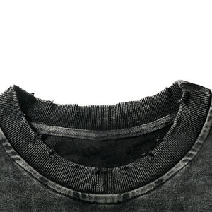 Sudaderas de hombre de talla grande lavadas Vintage de peso pesado de alta calidad, jerséis sólidos desgastados de diseño personalizado, sudaderas - Product Image 3