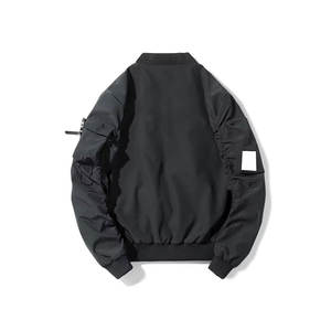 Chaqueta de bombardero clásica Vintage para hombre para invierno, tela vaquera gruesa con cuello levantado, técnica lavada, cierre de cremallera de talla grande - Product Image 3