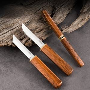 Couteaux doubles Canard mandarin Double dragon et phénix Mouton Couteaux coulissants double face Plastique avec manche en marbre couleur bois - Product Image 2