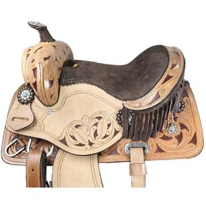 Venta al por mayor Barril Racing Saddles Premium hecho a mano de cuero genuino Western Horse Saddles Bulk Cowboy Rodeo Saddles Direct Factory - Product Image 3