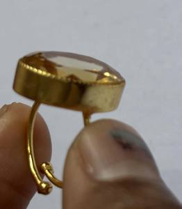 Anillo de piedras preciosas citrino chapado en oro y plata de ley hecho a mano, forma ovalada, 10X16MM, conjunto de joyería de moda para regalo de bodas - Product Image 3