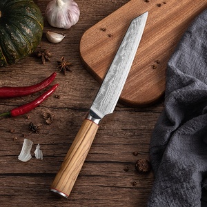 Vente en gros personnalisé de qualité supérieure OEM ODM service professionnel japonais manche en bois couteau de cuisine damas couteau de cuisine à trancher - Product Image 3