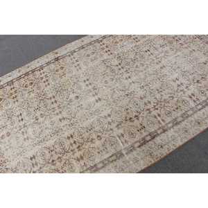 Turkish 4.8x8.1 ft <b>Wool</b> Rug Vintage Patchwork Area Rug with Latex Backing Eco-Friendly <b>Brown</b> Ombr Rug - Product Image 4