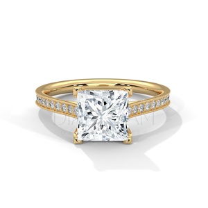 Bague solitaire en argent sterling 925 pour femme Moissanite Cut D Color Diamond VVS Clarity Rhodium Fancy Wedding Design for Parties - Product Image 1