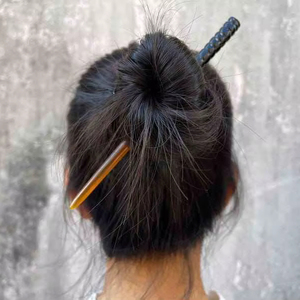 ปิ่นปักผมรูปเขาควายขัดเงาสำหรับผู้หญิงทำจากเขาวัวอุปกรณ์เสริมจากธรรมชาติ - Product Image 1