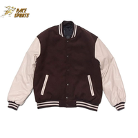 Veste de baseball décontractée pour homme, en coton et polyester, marron beige, col rabattu, coupe classique, pour l'automne
