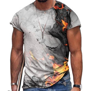 2024 Logo personnalisé Polyester séchage rapide respirant crâne 3D numérique DTG impression col rond qualité supérieure Sublimation hommes t-shirts - Product Image 1