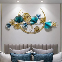 Décoration murale moderne en fer forgé personnalisable avec feuilles de Ginkgo pour chambre et salon