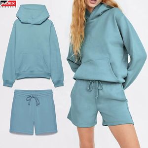 Conjunto de Dos Piezas para Mujer, Color Liso, Shorts Cortos, Top Corto de Manga Corta, Conjunto de Shorts de Ciclista para Verano - Product Image 1