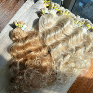 Extensiones de Cabello Virgen al Por Mayor, Color Rubio Teñido, Ondulado Natural, de un Solo Donante, Precio de Fábrica, Proveedor Vietnamita, Venta Especial al Por Mayor - Product Image 1