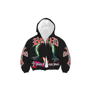 Nuevos Conjuntos de Sudadera Casual para Hombre con Logo OEM Personalizado, Pantalones Jogger Apilados, Pantalones de Chándal Acampanados con Cremallera y Sudaderas con Capucha - Product Image 4