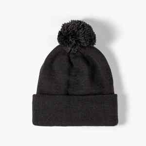 Bonnet d'hiver unisexe haut de gamme pour homme et femme, bonnet chaud avec pompon, bonnet en tricot, bonnets unis - Product Image 2