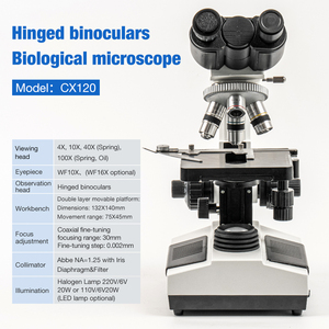 <span class=keywords><strong>Microscope</strong></span> biologique binoculaire professionnel haute puissance 1600X avec tête articulée pour une recherche en laboratoire précise - Product Image 6