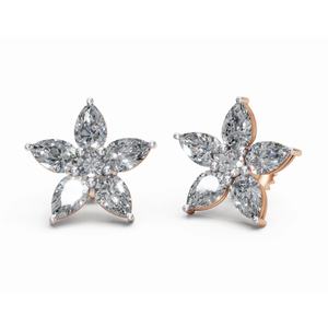 Pendientes de Diamantes Nebula Shine Bloom, Oro de 9 KT, 14 KT, 18 KT, Corte Pera, Joyería Cultivada en Laboratorio, Venta al por Mayor, Proveedor de Exportación OEM B2B - Product Image 4