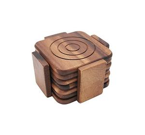 Antique Design Fresh Natural Wooden Coaster Unique Design Round Shape Cup Glass Coasters For Use Table Top <b>Cheap</b> Price Product - Product Image 4