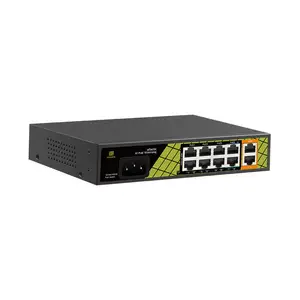 GENATA Factory Fornecer Diretamente 8 + 2 Portas Gigabit Network Switch Com Adaptação Automática