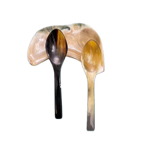 CULTURES Cubiertos de estilo animal único Cuchara de cuerno de búfalo de buey natural pulido Diseño único para Decoración de mesa de restaurante - Product Image 5