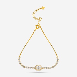 92.5 <b>Silver</b> Crystal <b>Bracelet</b> 191284 Elegant <b>Bangle</b> with Alluring Crystals - Product Image 1