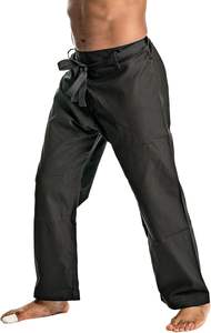 Pantalones de Karate de peso pesado Negro, blanco o camuflaje 100% algodón 12oz Cintura con cordón tradicional - Product Image 5
