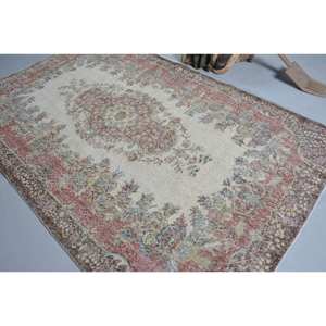 พรมปูพื้นสไตล์ตุรกีโบราณคลาสสิกขนาด5.9x9.3ฟุตขนสัตว์ผืนใหญ่สำหรับตกแต่งห้องนั่งเล่น - Product Image 4