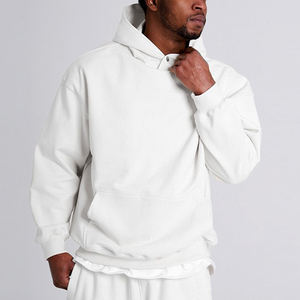 Sweat-shirts à capuche pour hommes personnalisés en coton, épaules tombantes, poches fonctionnelles, sweat-shirt à capuche oversize, pull à capuche lourd - Product Image 3