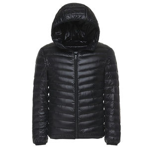OEM Puffer chaquetas de manga larga negro personalizado bordado logotipo al por mayor Unisex ropa deportiva chaquetas Flexible inferior invierno prendas de vestir - Product Image 5