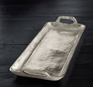 Bandeja de aluminio fundido de alto brillo con adornos de estilo barroco para cenas de lujo y entretenimiento con estilo vintage - Product Image 6