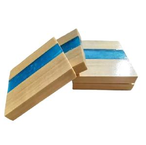 Wood Resin Coasters Wood Hot Sale Unique Design Square Olive Wood and Epoxy Resin Coasters for Coffee & Tea Serving <b>Placemats</b> - Product Image 1