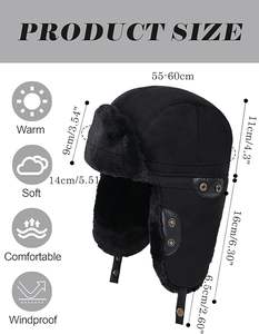 Haute qualité Vintage fausse fourrure oreillettes Trooper trappeur casquette pour hommes femmes Winiter chapeaux usage quotidien réglable - Product Image 2