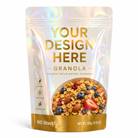 Sacs d'emballage personnalisés pour granola avec fermeture éclair refermable, emballage vide uniquement, sans aliments inclus, fabricant OEM ODM