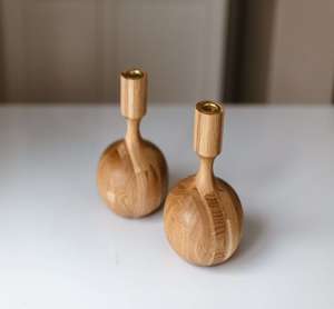 Porte-bougie en bois massif fait main, économique et écologique, durable, pour Noël, mariages, fêtes, décoration de la maison - Product Image 1