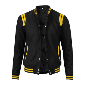 Best-seller Veste universitaire d'hiver en polaire style cool personnalisé Blouson de baseball en cuir pour hommes - Product Image 3