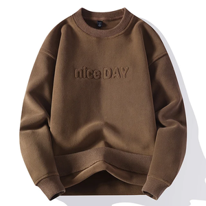 Alta calidad 100% algodón 260g hombres sudaderas impresión bordado personalizado cuello redondo sudadera - Product Image 1