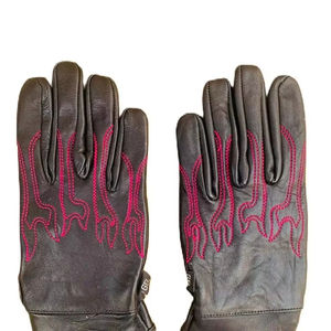 Gants longs en cuir véritable de chèvre noir pour femme, chauds et élégants pour l'hiver - Product Image 1